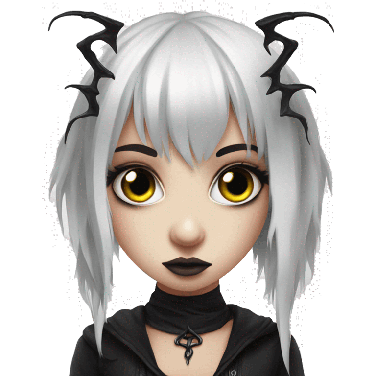 demonic eyes on beautiful goth girl  emoji