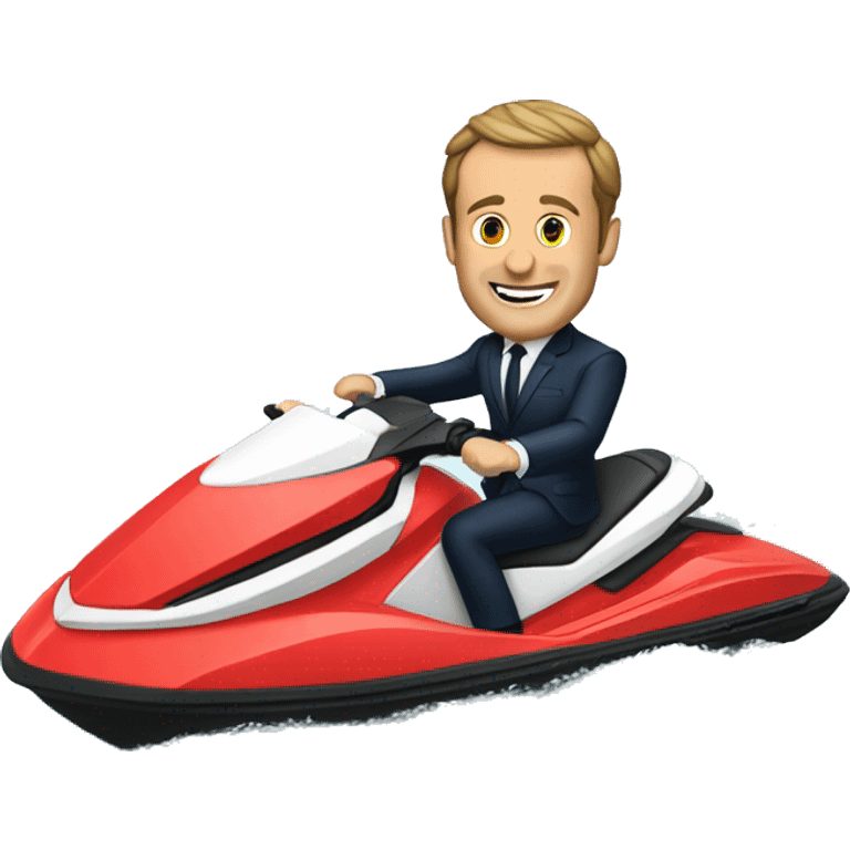 Macron qui fait du jet ski  emoji