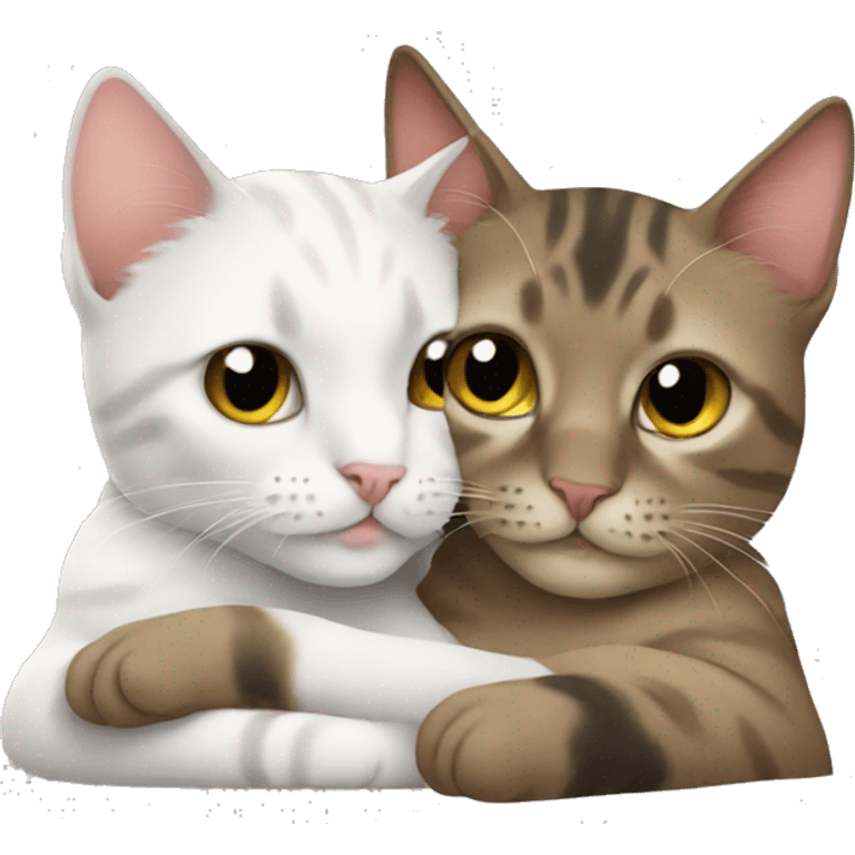 two cats cuddling  emoji