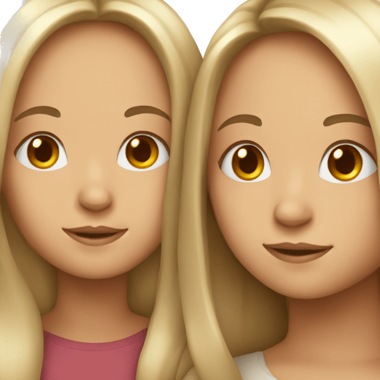 two girls with long hair emoji