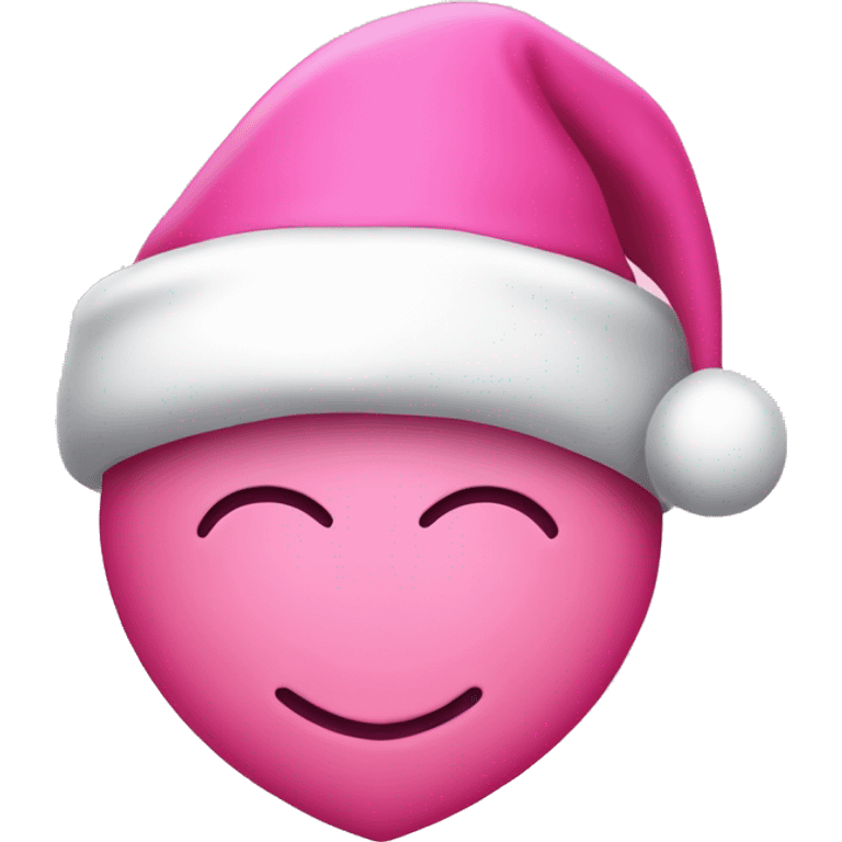 Pink heart with a pink santa hat emoji