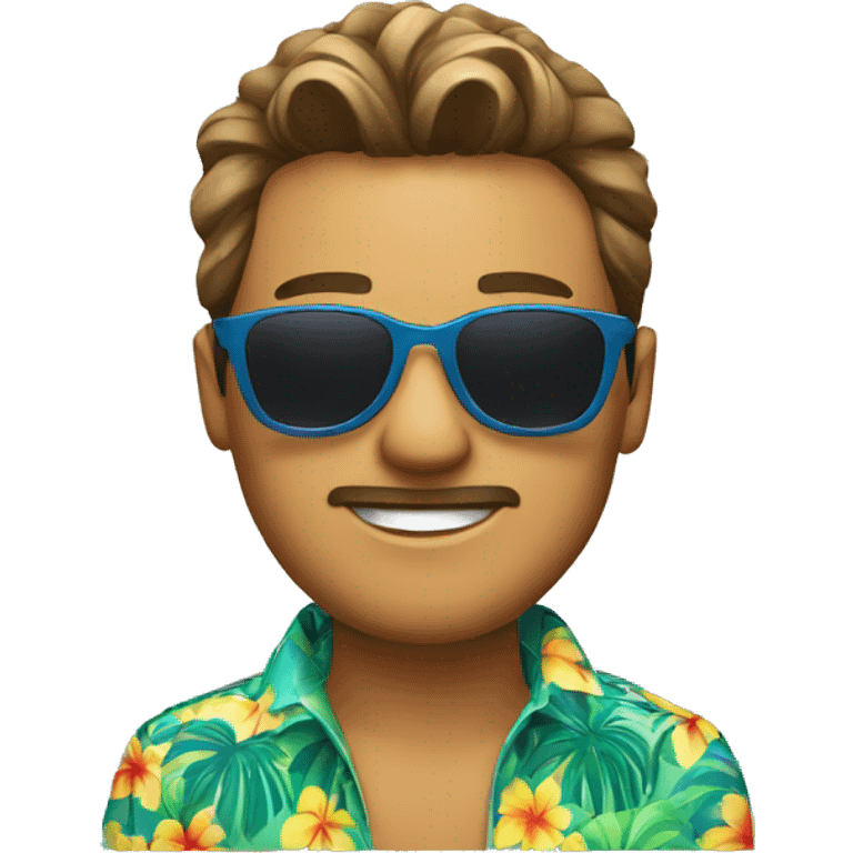 man with sunglasses and a Hawaiian shirt emoji