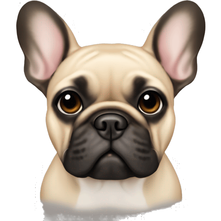 Beige French bulldog with black ears  emoji