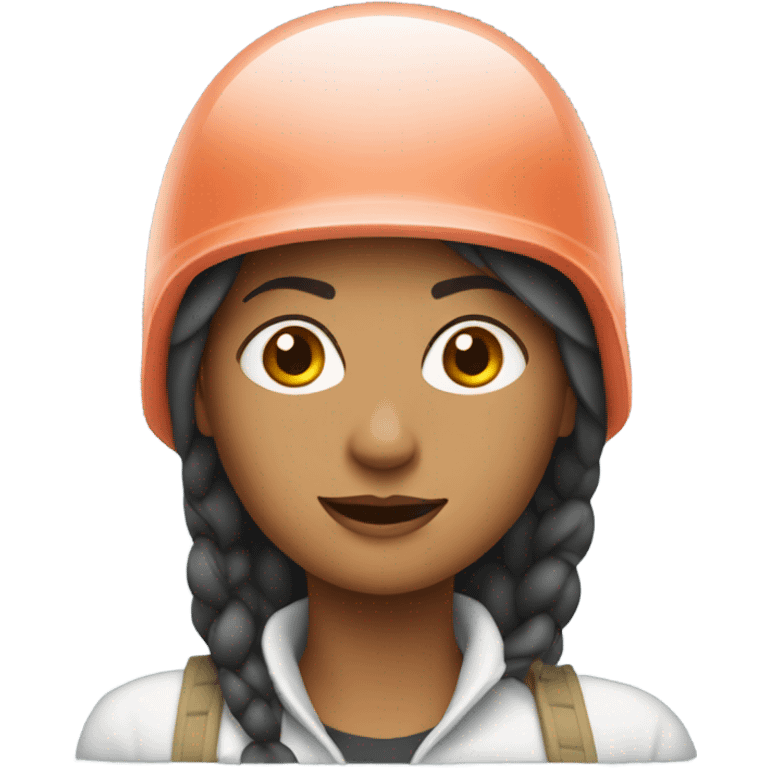 Woman in toboggan in helmet  emoji