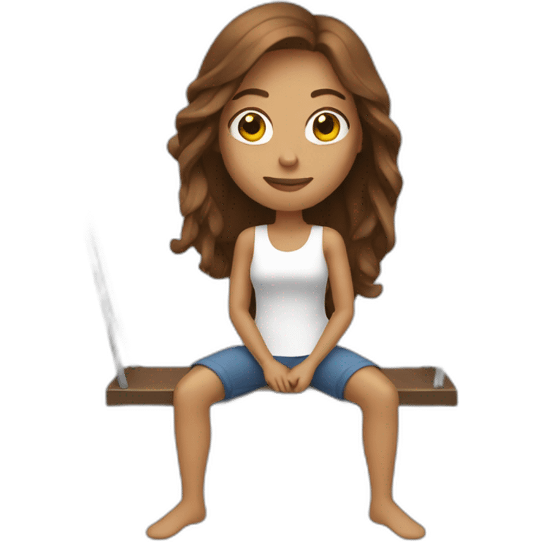 woman with Long brownn Hair on a swing emoji