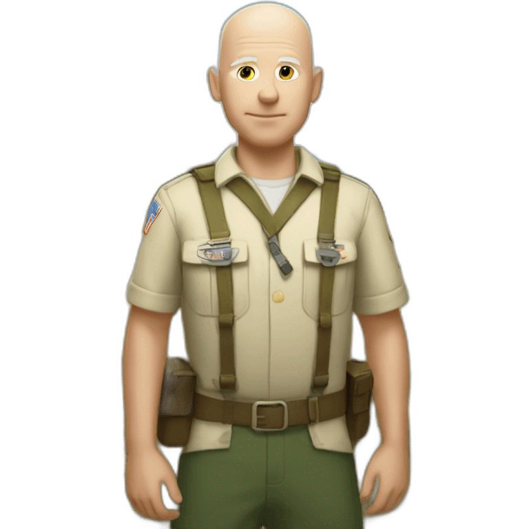 big white bald scout in field emoji