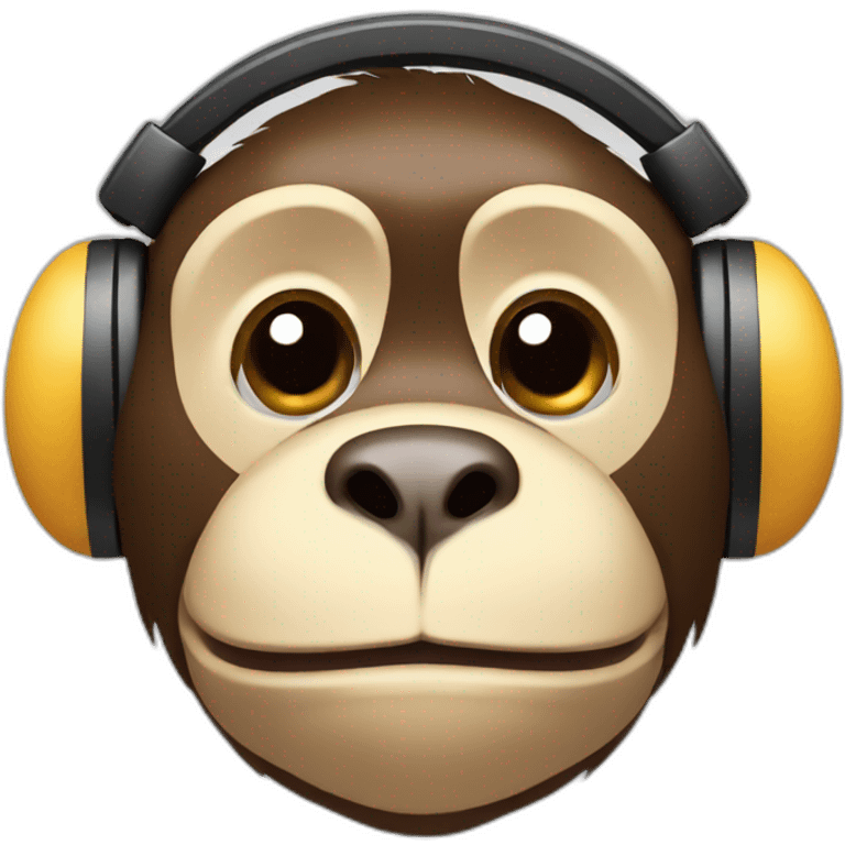 Monkey with dog snout and headphones emoji