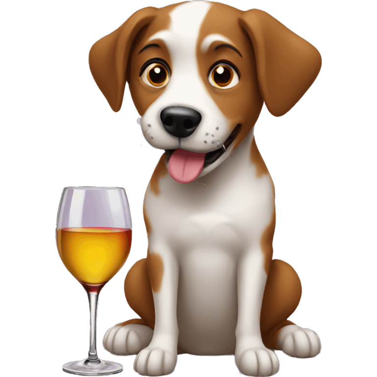 Dog drinking wine  emoji