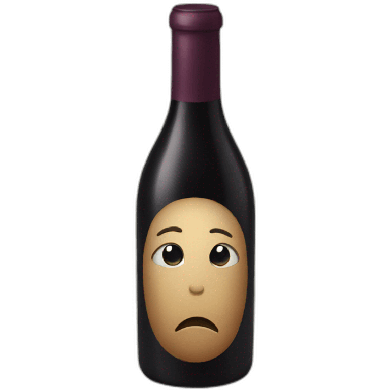 Sad wine bottle emoji