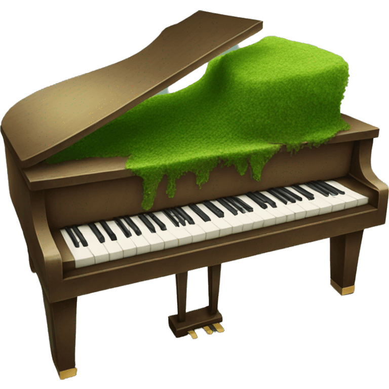 Piano with moss growing on it emoji