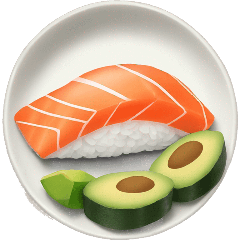 Salmon sushi with avocado  emoji