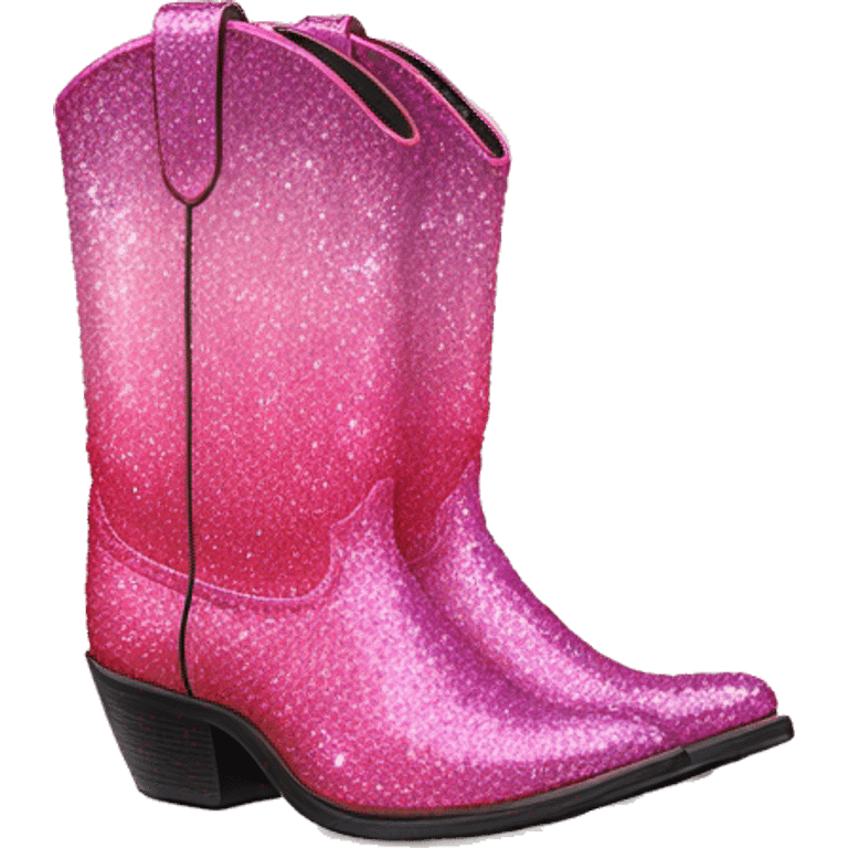 Pink ombre cowgirl boots with glitter  emoji