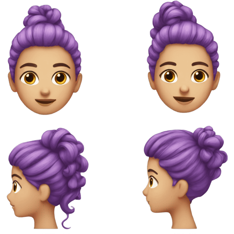 Girl hair pink and purple hair  emoji