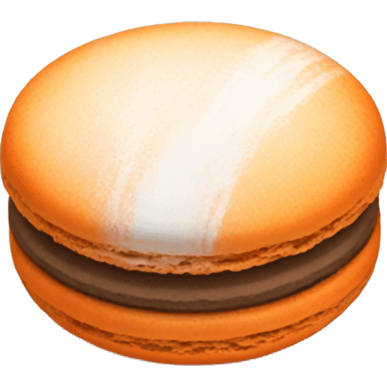 Realistic orange macaroon emoji