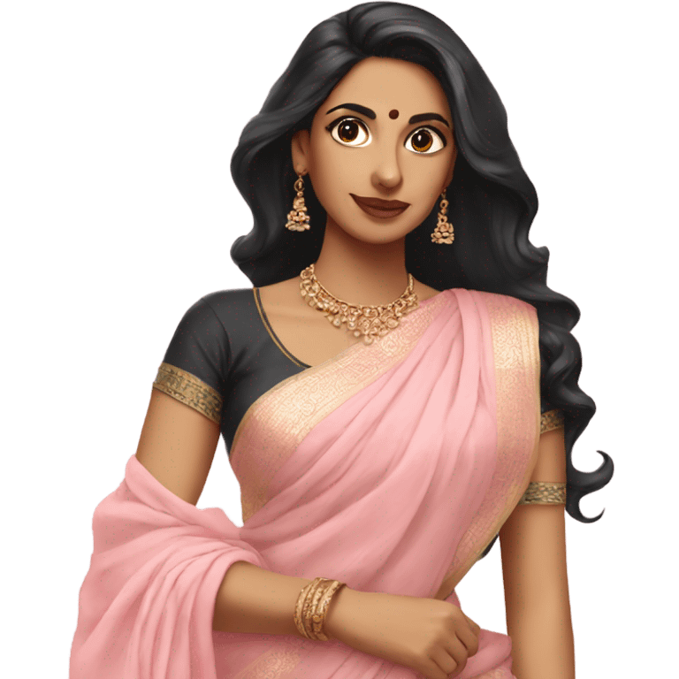 Pastel pink saree emoji