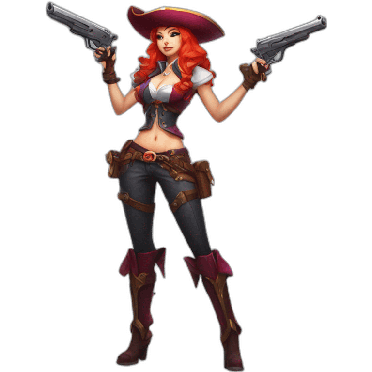 miss fortune with her guns league of legends full body emoji