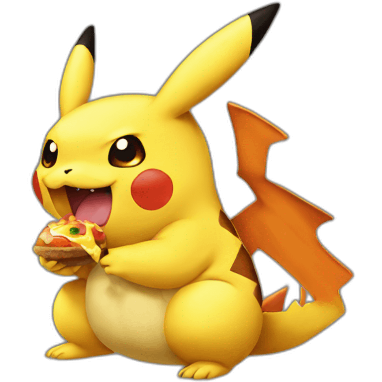 Pikachu eat charizard emoji