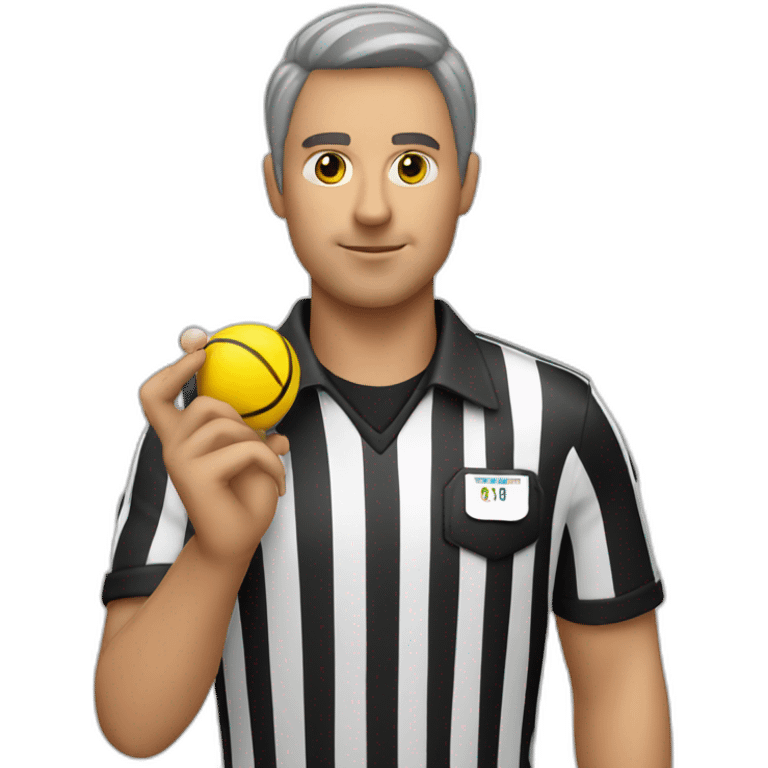 referee with whistle and blue shirt emoji