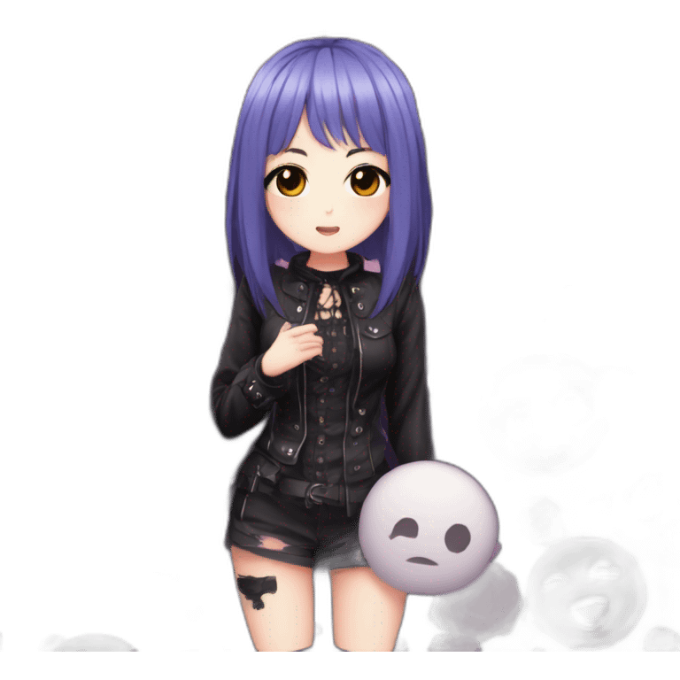 anime girl idol japanese goth emoji