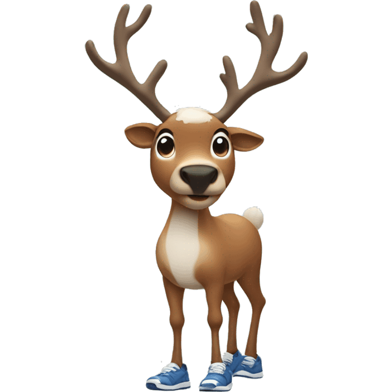 Reindeer, wearing gym shoes emoji