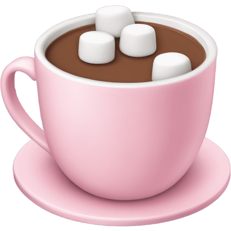 Lights Pink mug of hot chocolate with marshmallows  emoji