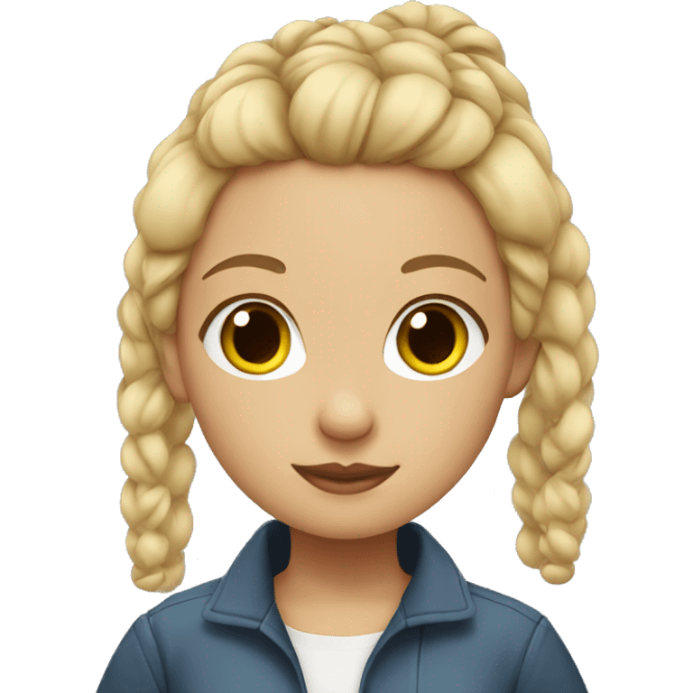 Girl with blonde hair with bun emoji