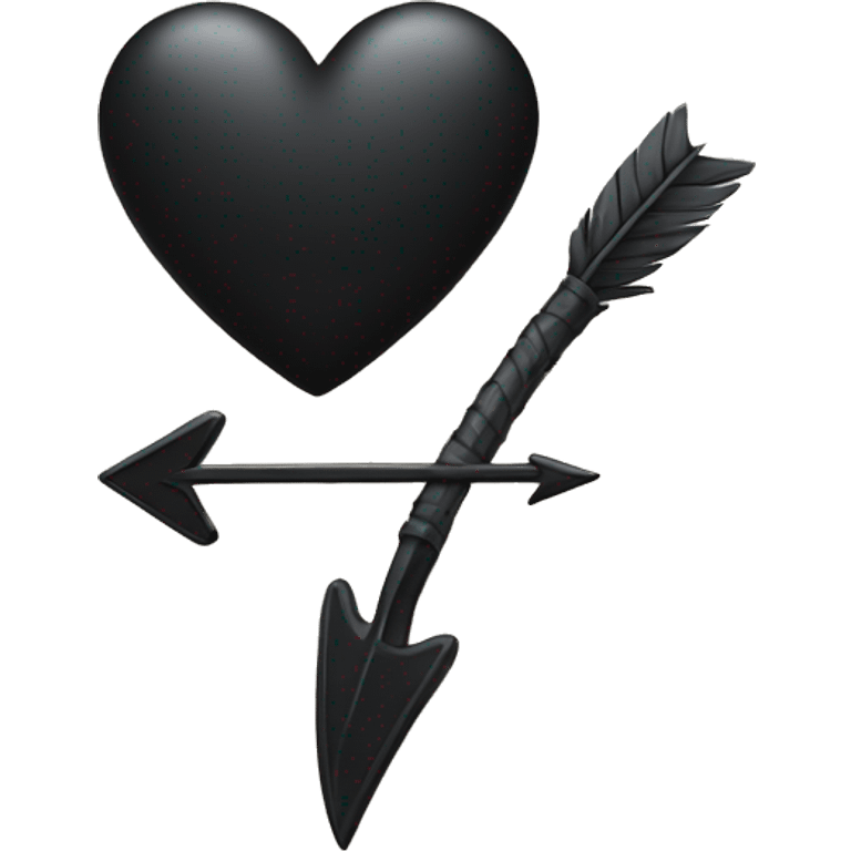 A black heart with a arrow  emoji