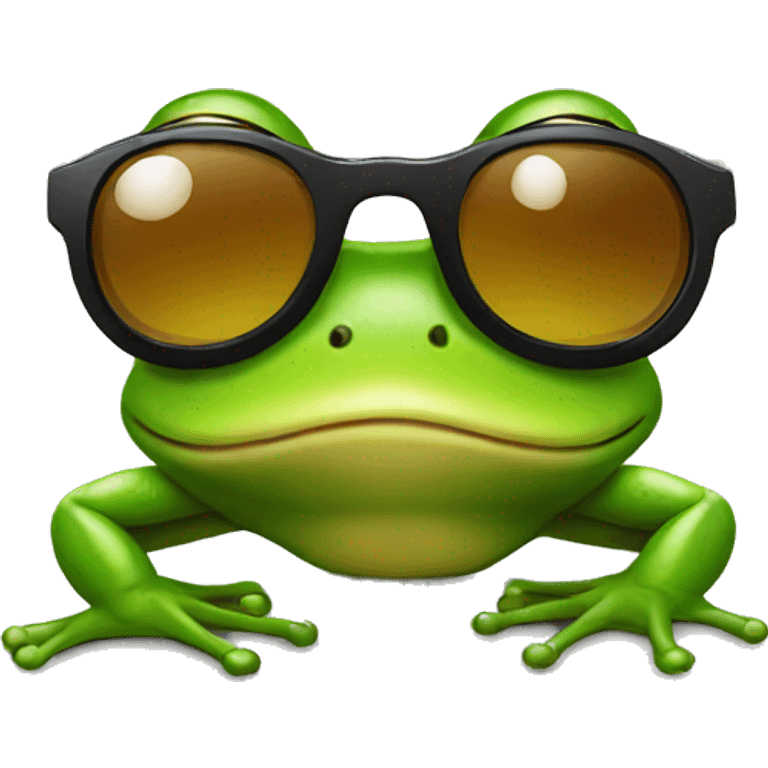 Frog with sunglasses  emoji