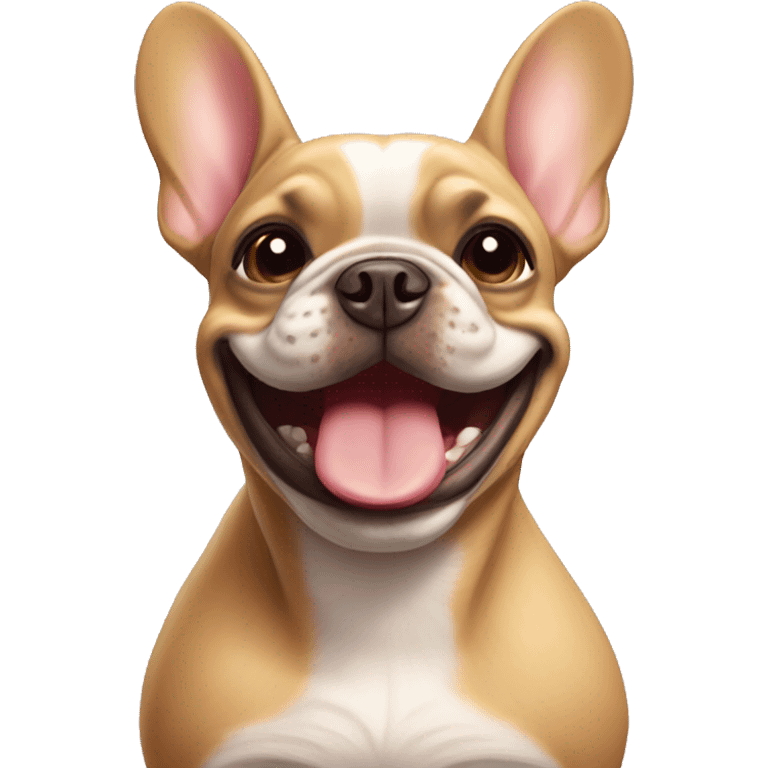 Smiling fawn frenchie emoji