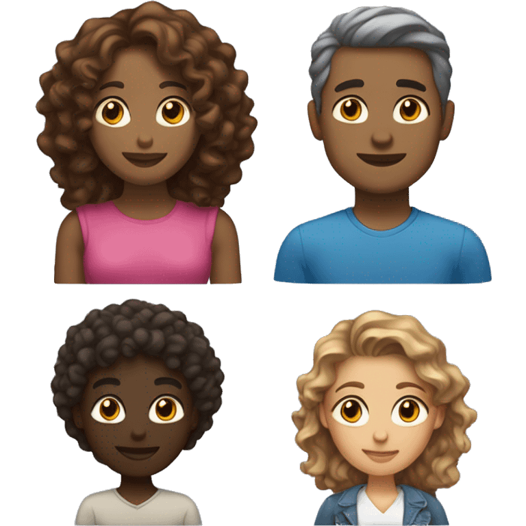 man: medium-dark skin tone, curly hair hugging woman: light skin tone, brown wavy hair emoji