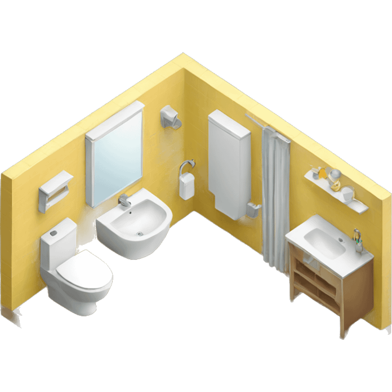 isometric bathroom detailed emoji