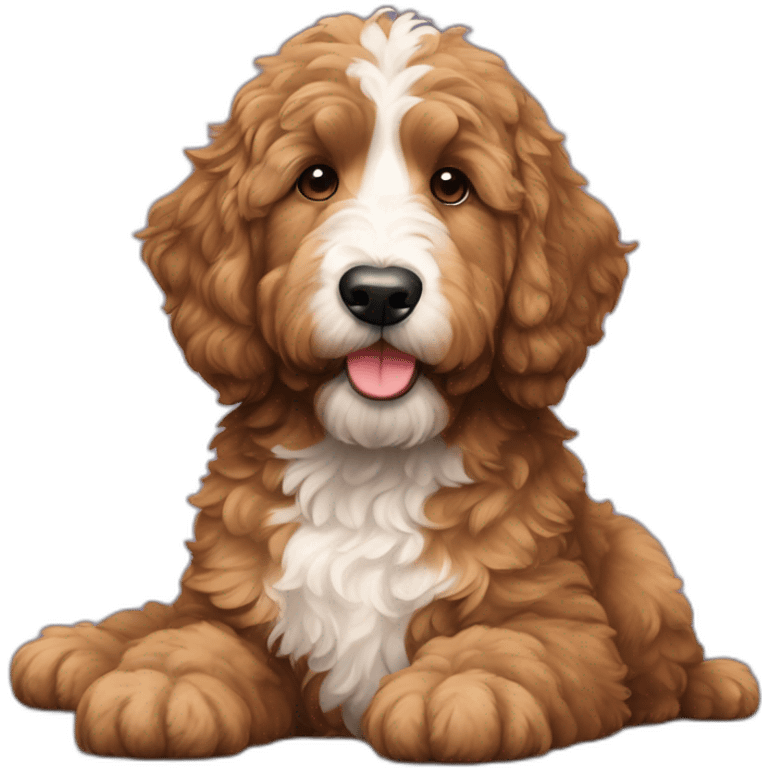 bernedoodle with dark goldendoodle emoji