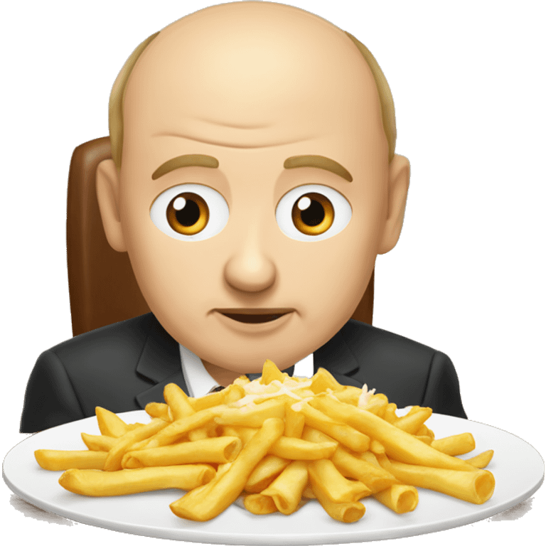 Vladimir Poutine qui mange une poutine  emoji