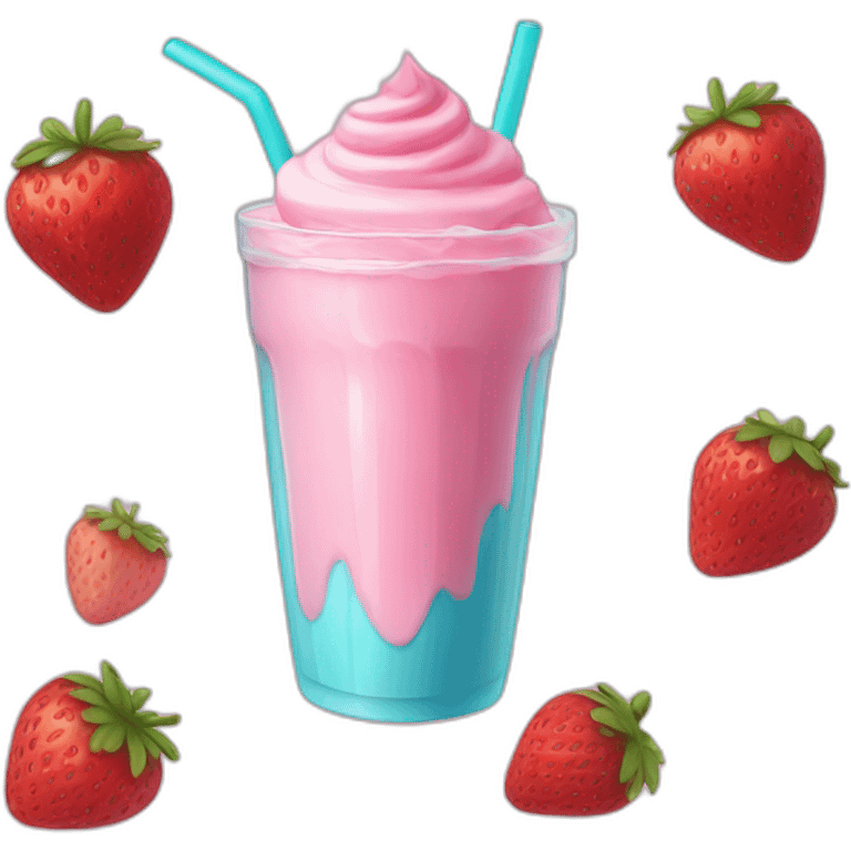 Strawberry shake cute emoji