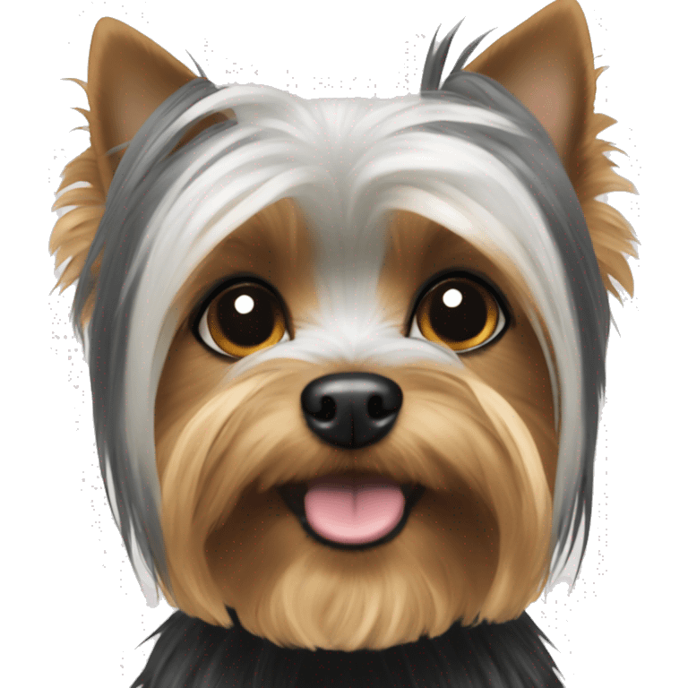 black and white yorkie  emoji