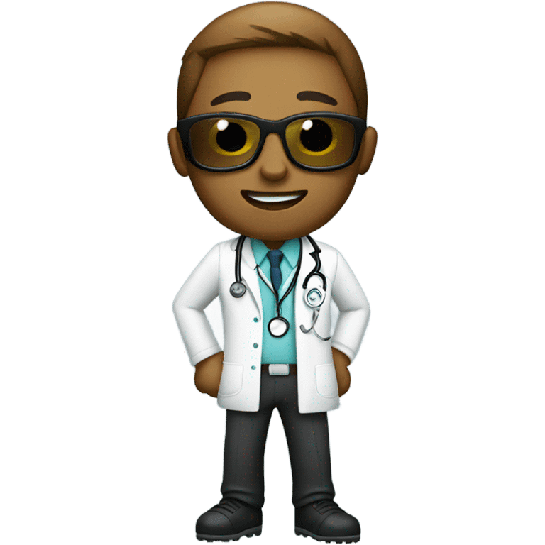 Doctor wearing sunglasses playing soccer emoji