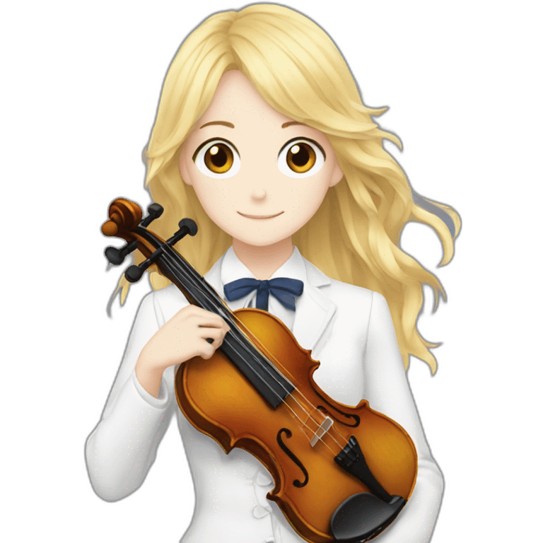 Your lie in april blonde girl violin emoji