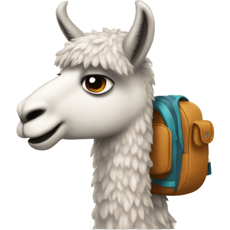 llama with a backpack emoji