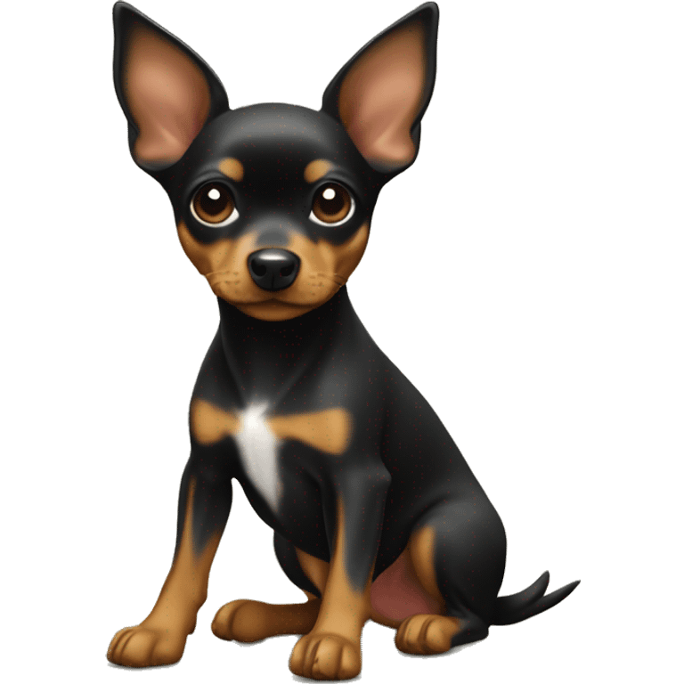 Black tan mini pinscher with money emoji