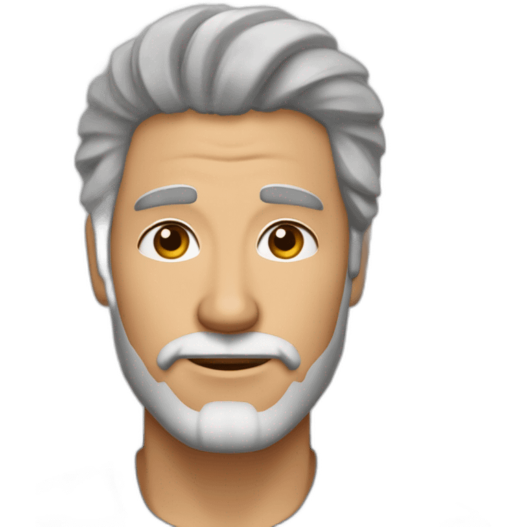 gere um homem com cabelo grande liso castanho e barba grande marrom bem mais escuro que o cabelo emoji