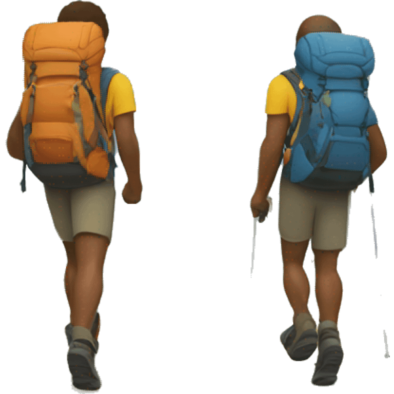 two men hiking emoji