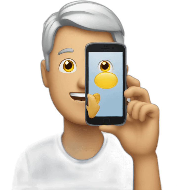 person watching phone happy  emoji