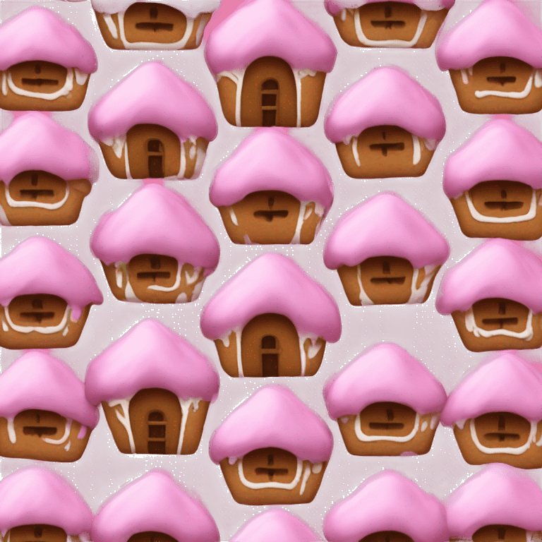 Pink gingerbreadhouse  emoji