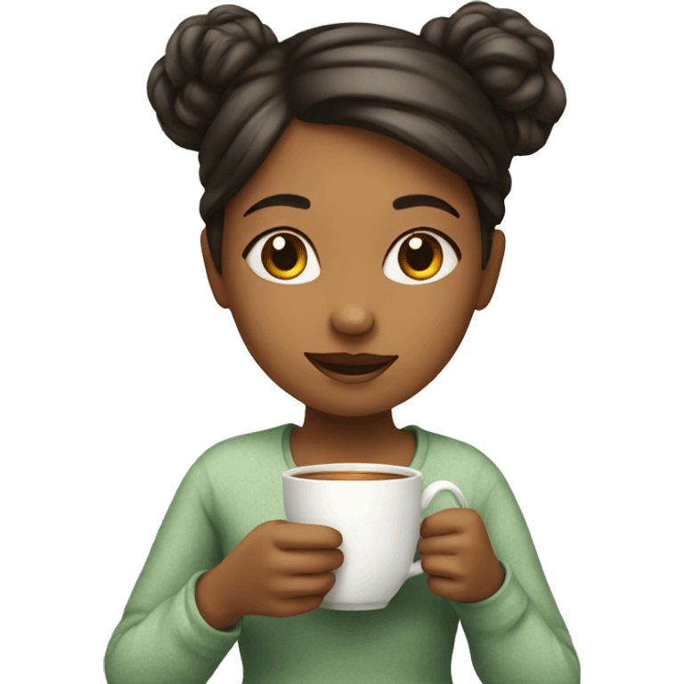 Girl with tea emoji