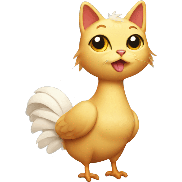 Chicken cat emoji