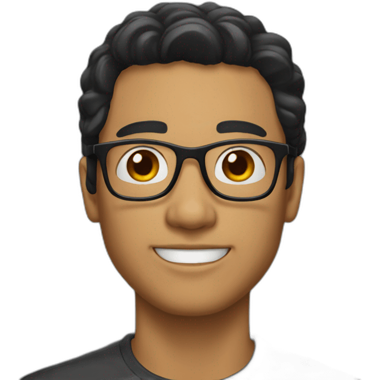 Man with black hair and glasses emoji