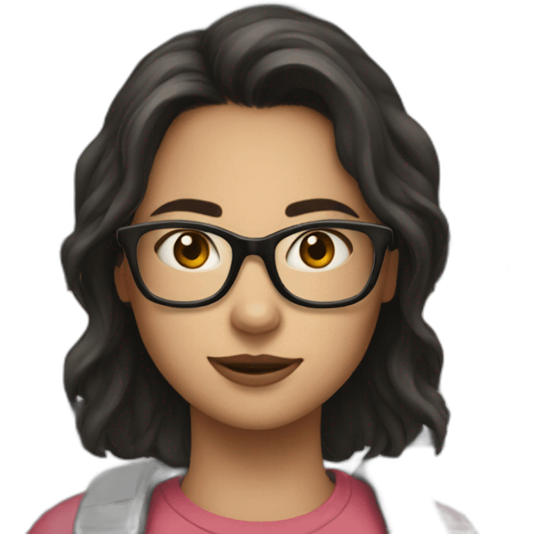 Truck +  girl with glasses and dark hair emoji