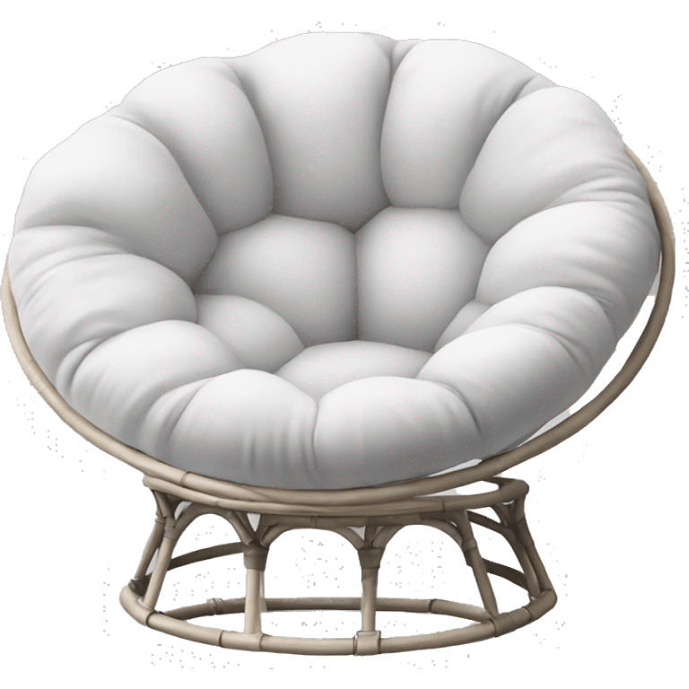 Papasan chair with white pillow emoji