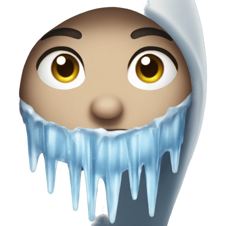 seductive cold blue icicle face emoji