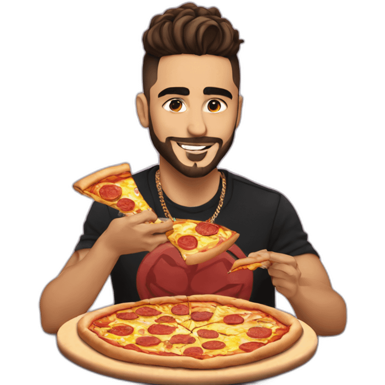 Maluma eating pizza emoji